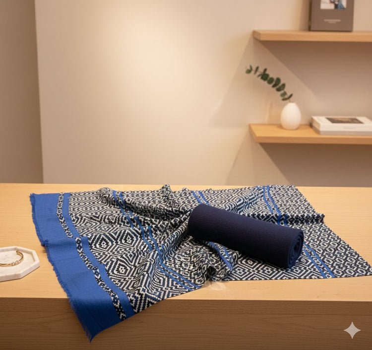 Elegant lightweight wool scarf with soft sheen, perfect for versatile styling