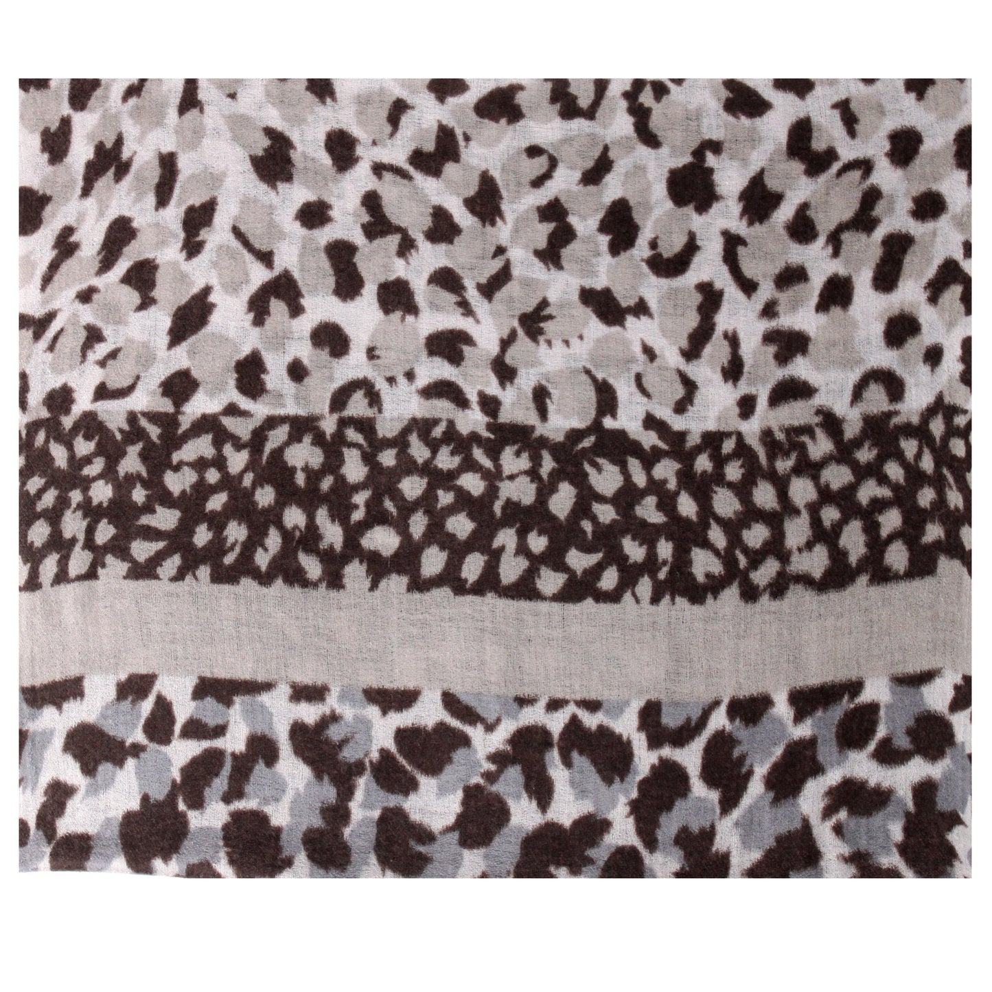 Close-up of soft brown wool cashmere fabric with leopard print texture