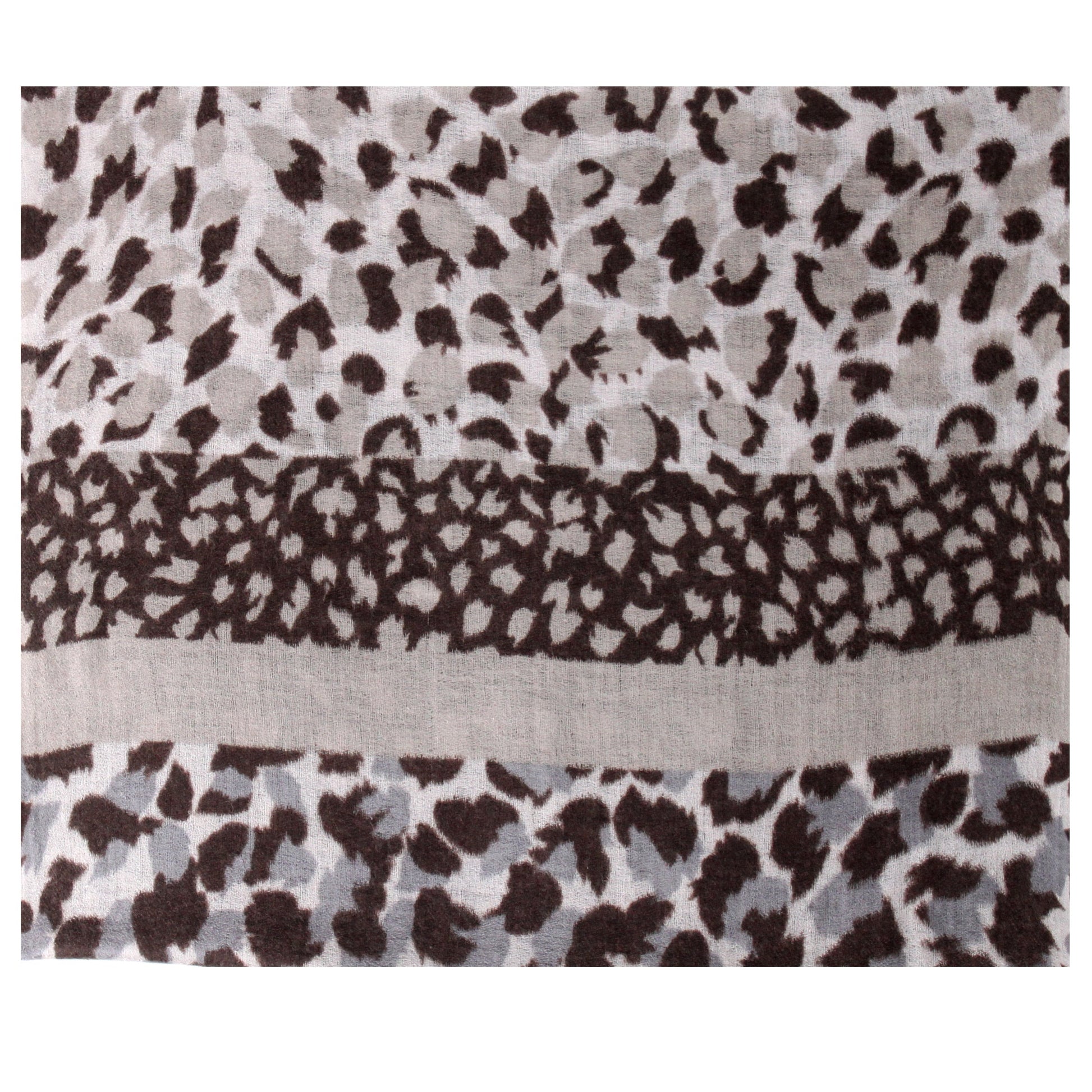 Close-up of soft brown wool cashmere fabric with leopard print texture