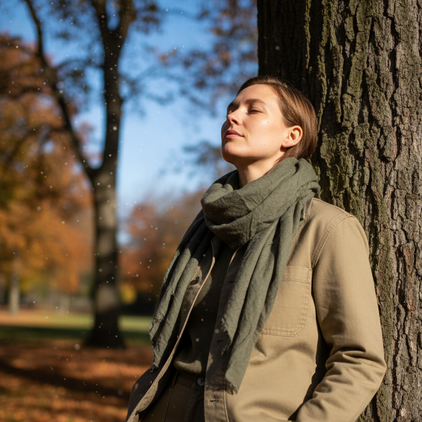 Lightweight cashmere scarf in army green, 95x195 cm, 70g model